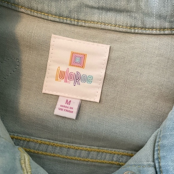 Rare LuLaRoe Jaxon Unicorn Denim Jean Jacket Sz M - Picture 6 of 6